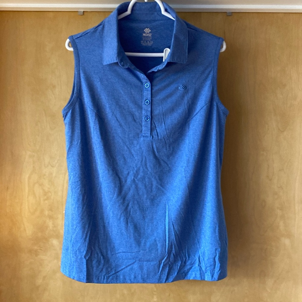 Polo no sleeve golf shirt blue
